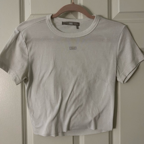 Kith Cropped Tshirt with Pink Logo - Picture 1 of 3